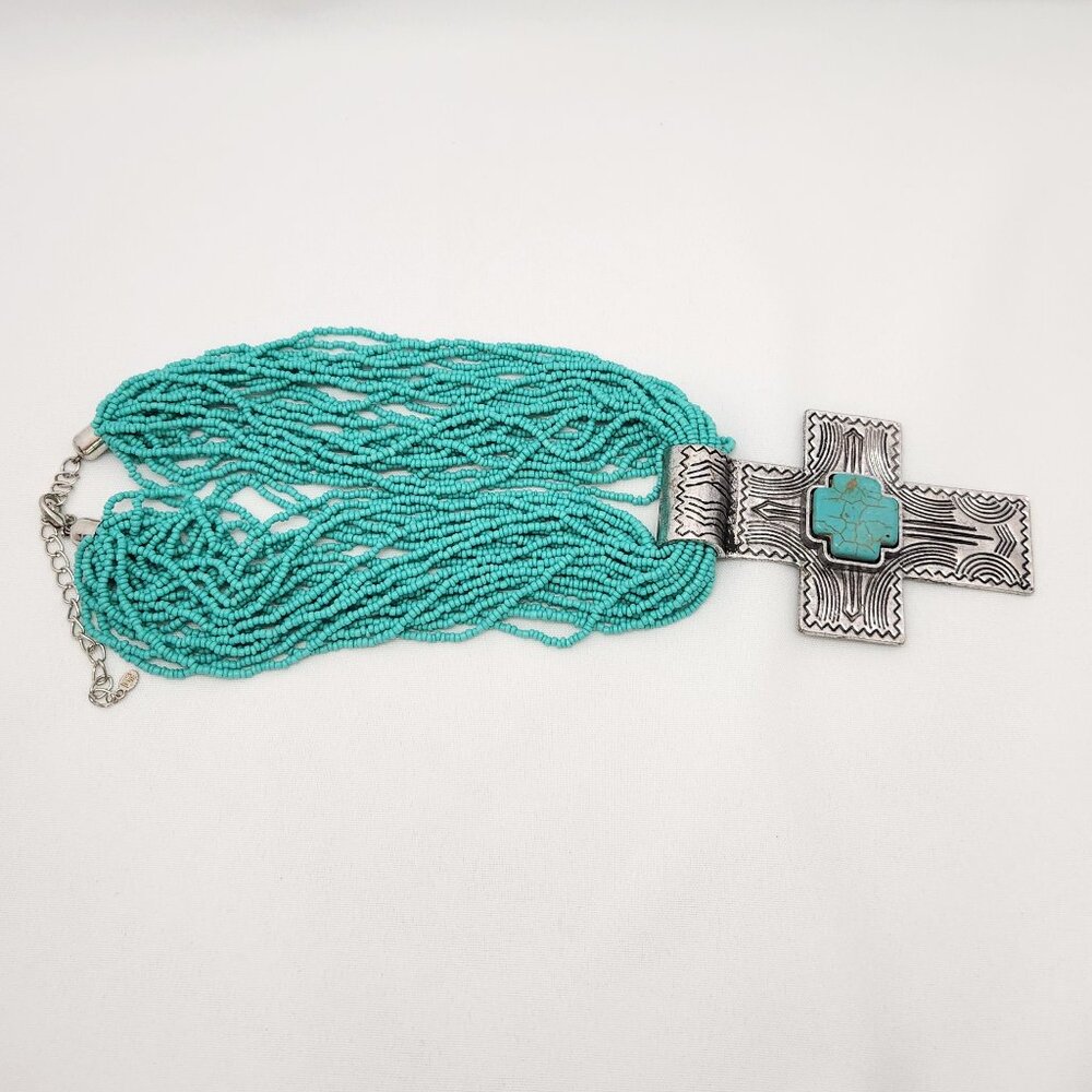 Beaded Cross Necklace #726 - Picture 5 of 16